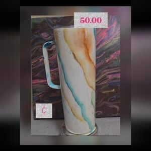 Hand painted watercolor tumbler